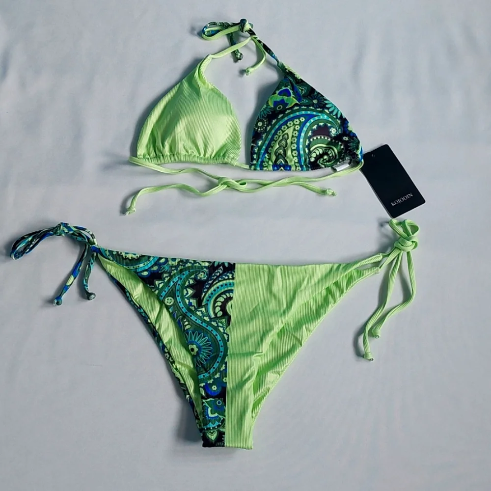 Bikini womens swimsuit two piece Green‎ size XL